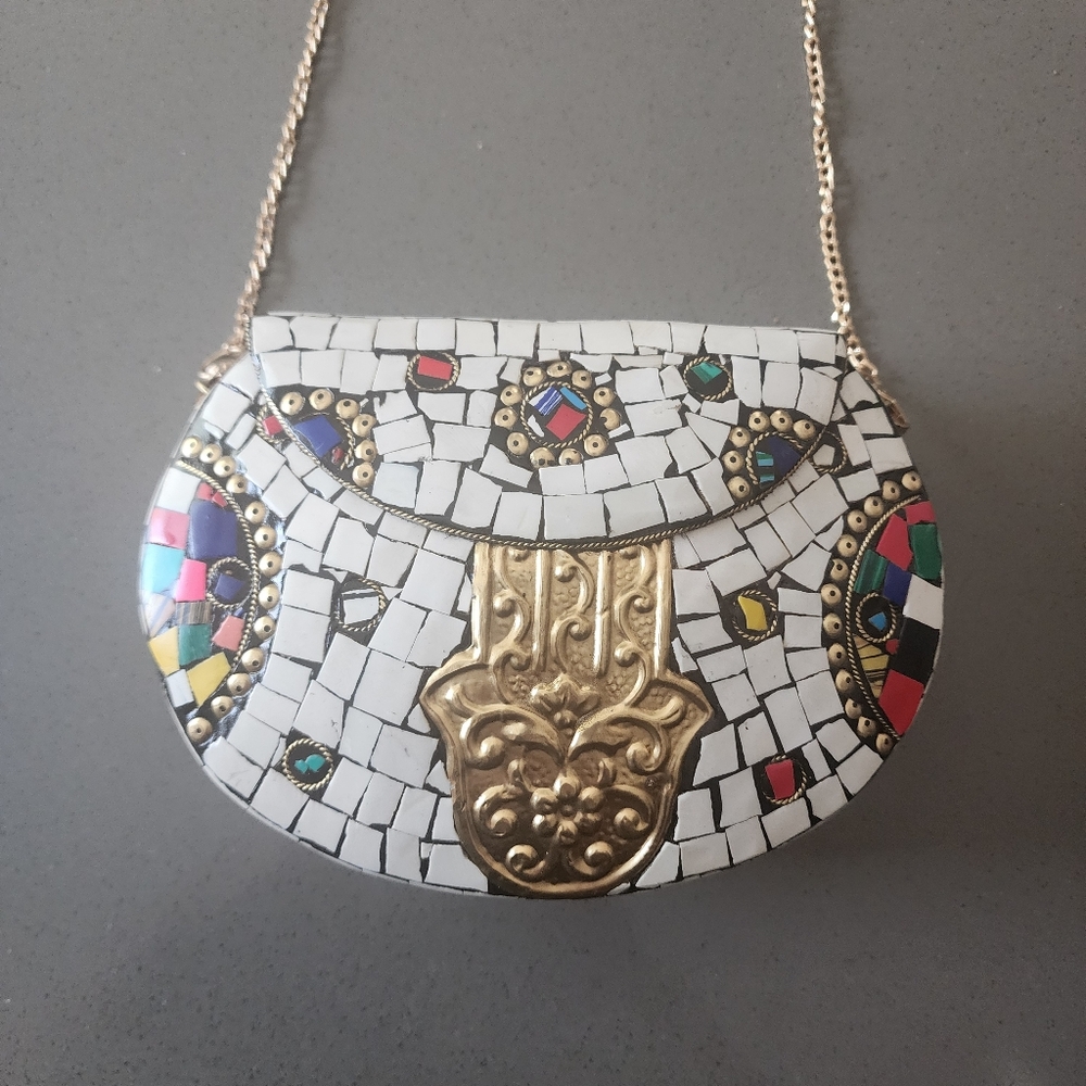 RAMLA Mosaic Clutch/Crossbody Bag